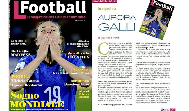 AuroraGalli-L-Football-Magazine Aurora Galli in copertina su L Football Magazine